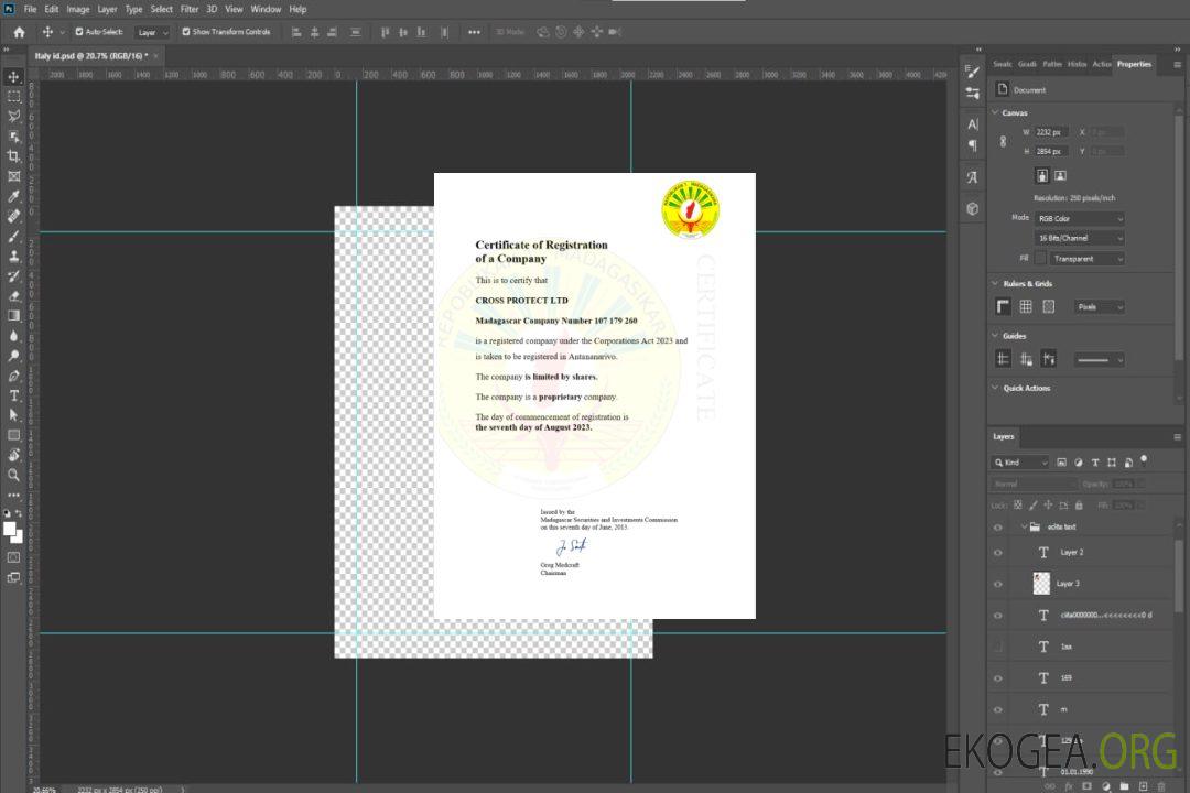 Modèle Word et PDF de certificat d'enregistrement d'entreprise à Madagascar template Modèle Word et PDF de certificat d'enregistrement d'entreprise à Madagascar template